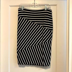 Mossimo Black/White Striped Pencil Skirt